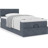 vidaXL Otomanski posteljni okvir z vzmetnico siv 90x190 cm žamet Cene