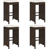 Maison Chic Vrtni barski stolčki - Stol za vrt z blazinami 4 kosi rjav poli ratan JS228, (21877681) | Shoptok.si