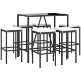  7-dijelni vrtni barski set od poliratana s jastucima crni Crna 110 cm table length | shoptok.hr
