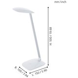 Eglo cajero stolna/1, led, 4,5w, 550lm, na dodir, usb, plastika/bijela | shoptok.hr