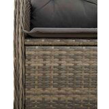  7-dijelni vrtni bistro set od poliratana s jastucima sivi - 190 x 90 x 75 cm Bez naslona za noge 6 | shoptok.hr