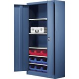 mauser Skladiščna omara, enobarvna, z 12 odprtimi skladiščnimi posodami, 5 polic, modra | Shoptok.si