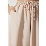  Women's Cream Pocket Linen Viscose Baggy Trousers | Shoptok.si