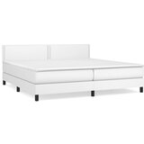 vidaXL Box spring postelja z vzmetnico bela 200x200 cm umetno usnje, (20723790) Cene