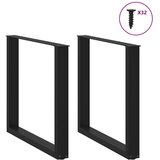  Noge za blagovaonski stol U-oblik 2 kom Crne 90 x (72-73) cm Čelik | shoptok.hr