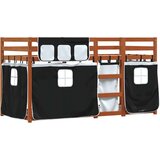 Krevet na kat sa zavjesama bijelo-crni 90 x 190 cm od borovine | Eponuda.ba