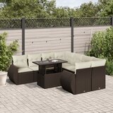  9-dijelni set vrtnih sofa s jastucima poliratan smeđi | shoptok.hr