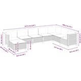  8-dijelni set vrtnih sofa od poliratana s jastucima crni Crna 63.5 x 56 x 32 cm | Shoptok.si