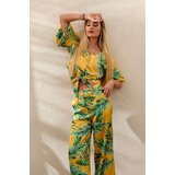 FASARDI Summer set of yellow blouse and trousers cene