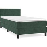 Maison Chic Box spring postelja - Vzmetna postelja z vzmetnico temno zelena 100x200 cm žamet SL13276, (21901840) Cene