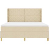  Krevet s opruga kutije s uzglavljem Krema 200 x 180 cm tkanina | shoptok.hr