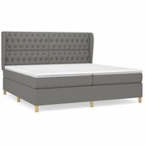 vidaXL Box spring postelja z vzmetnico temno siva 200x200 cm blago, (20723611) Cene