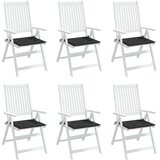 vidaXL Jastuci za vrtne stolice 6 kom crni 40 x 40 x 3 cm od tkanine | shoptok.hr