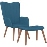  Stolica za opuštanje s osloncem za noge plava baršunasta | shoptok.hr