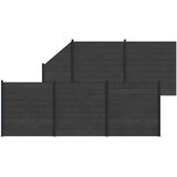 PANEL ograde 6 pcs WPC i aluminij Crna | shoptok.hr