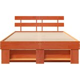  Krevetna konstrukcija s uzglavljem Vosak smeđa 140 x 190 cm | shoptok.hr
