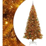 vidaXL Božično drevo med 300 LED z stojalom Zlata 240 cm PET | Shoptok.si