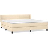  Box spring postelja z vzmetnico krem 200x200 cm blago, (20892754) | Shoptok.si