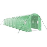  Rastlinjak z jeklenim ogrodjem zelen 28 m² 14x2x2 m | Shoptok.si