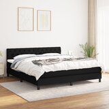  Krevet s oprugama i madracem crni 160x200 cm od tkanine | shoptok.hr
