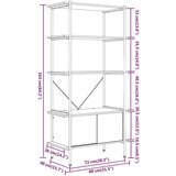  Polica s 5 razina i ormarićem 80 x 40 x 163 cm od čelika i drva | shoptok.hr