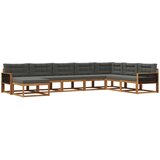 vidaXL Zunanja garnitura za sedenje 8 pcs Naravna in antracitna, (5000280848) | Shoptok.si