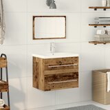 vidaXL Kabinet za umivaonik s ugrađenim umivaonikom Stari drvo | shoptok.hr