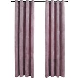 Furnova Zatemnitvene zavese z obročki 2 kosa žamet roza 140x175 cm, (21918193) | Shoptok.si