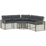 vidaXL Vrtna sofa s jastucima i tabureom za noge sivi u obliku slova L | shoptok.hr