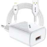 kućni punjač 12w usb-a port + kabl usb-lighitning 1m 2.4a sl-ec40l 5v beli- 35310 ( 18229 )