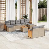  10-dijelni set vrtnih sofa s jastucima bež od poliratana | shoptok.hr