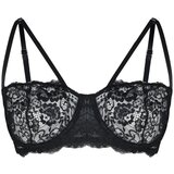 Trendyol Curve Black Lace Piping Underwire Capless Balconette Bra | Shoptok.si