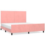 Maison Chic Posteljni okvir - Dvoposteljna postelja - Zakonska postelja z vzglavjem roza 160x200 cm žamet-J6023, (21775121) | Shoptok.si