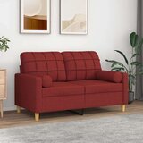 Jastuci 2 kom crvena boja vina Ø 15 x 50 cm od tkanine | shoptok.hr