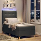  Krevet s opruga kutije s LED trakama Siva 90 x 190 cm tkanina | shoptok.hr