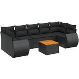Maison Chic Seti vrtnega pohištva - Vrtna garnitura - Vrtni pohištvo set 8-delna z blazinami črn poli ratan, (21800068) | Shoptok.si