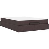  Okvir kreveta s madracem 2 kom. Smeđa tkanina | shoptok.hr