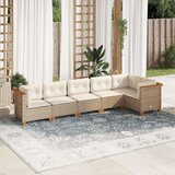 vidaXL 6-dijelni set vrtnih sofa s jastucima bež od poliratana | shoptok.hr