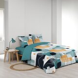 Douceur d intérieur Zelenomodra bombažna posteljnina za zakonsko posteljo 200x200 cm Sprint – | Shoptok.si
