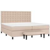  Box spring postelja z vzmetnico kapučino 200x200 cm um. usnje, (20930225) | Shoptok.si