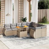  10-dijelni set vrtnih sofa s jastucima bež od poliratana 100 x 55 x 73 cm | Shoptok.si