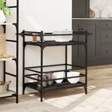  Kuhinjska kolica crna 82 x 40 x 78,5 cm od konstruiranog drva | shoptok.hr