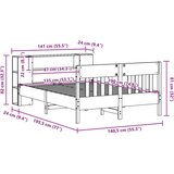 vidaXL Knjižna postelja brez vzmetnice bela 135x190 cm trdna borovina | Shoptok.si