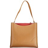  ženska bucket torba za rame 34x30x12 cm smeđa s crvenim detaljima | shoptok.hr
