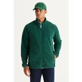 AC&Co / Altınyıldız Classics Men's Green Anti-pilling Anti-Pilling Standard Fit Bato Collar Sweatshirt Fleece Jacket. Cene