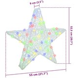 vidaXL 3D zvezda med 50 LED večbarvno 55 x 53.5 x 10 cm Akril | Shoptok.si