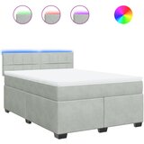  The Living Store Box spring postelja z vzmetnico svetlo siv 140x190 cm žamet - Box Spring Postelja, (21488592) | Shoptok.si