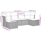  6-dijelni set vrtnih sofa od poliratana s jastucima sivi | shoptok.hr