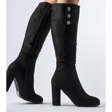Gemre Black boots adorned with Lightning rhinestones | Shoptok.si