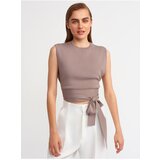 Dilvin 1100 Back Low Cut Knitwear Blouse-mink | Shoptok.si